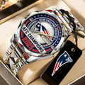 New England Patriots 2025 AFC Champions Alloy Luxury Quartz Watch - TANTN20682