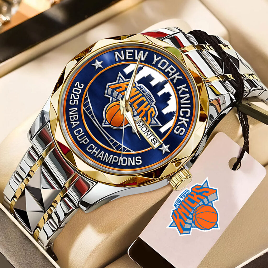 New York Knicks 2025 NBA Cup Champions Alloy Luxury Quartz Watch - TMTHU2719