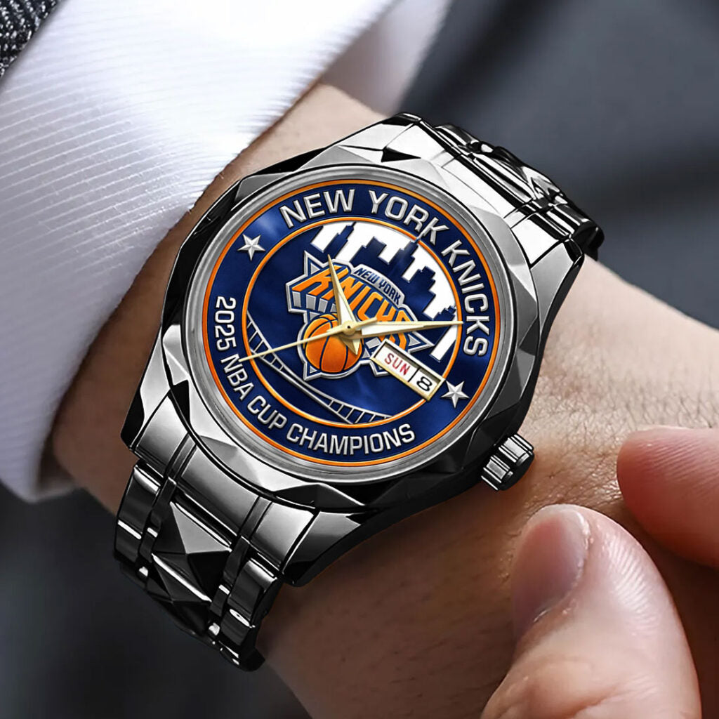 New York Knicks 2025 NBA Cup Champions Alloy Luxury Quartz Watch - TMTHU2719