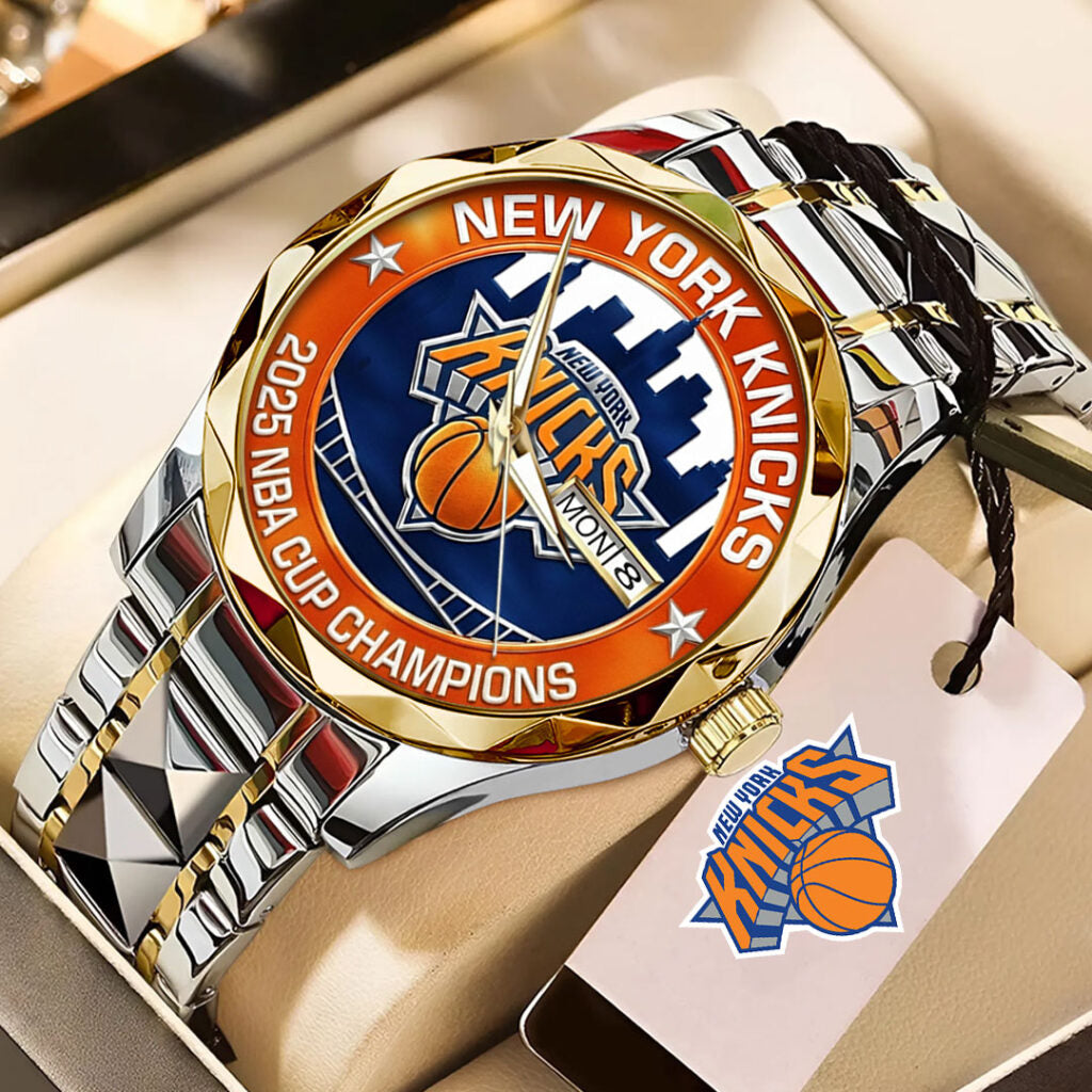 New York Knicks 2025 NBA Cup Champions Alloy Luxury Quartz Watch - TMTHU2899