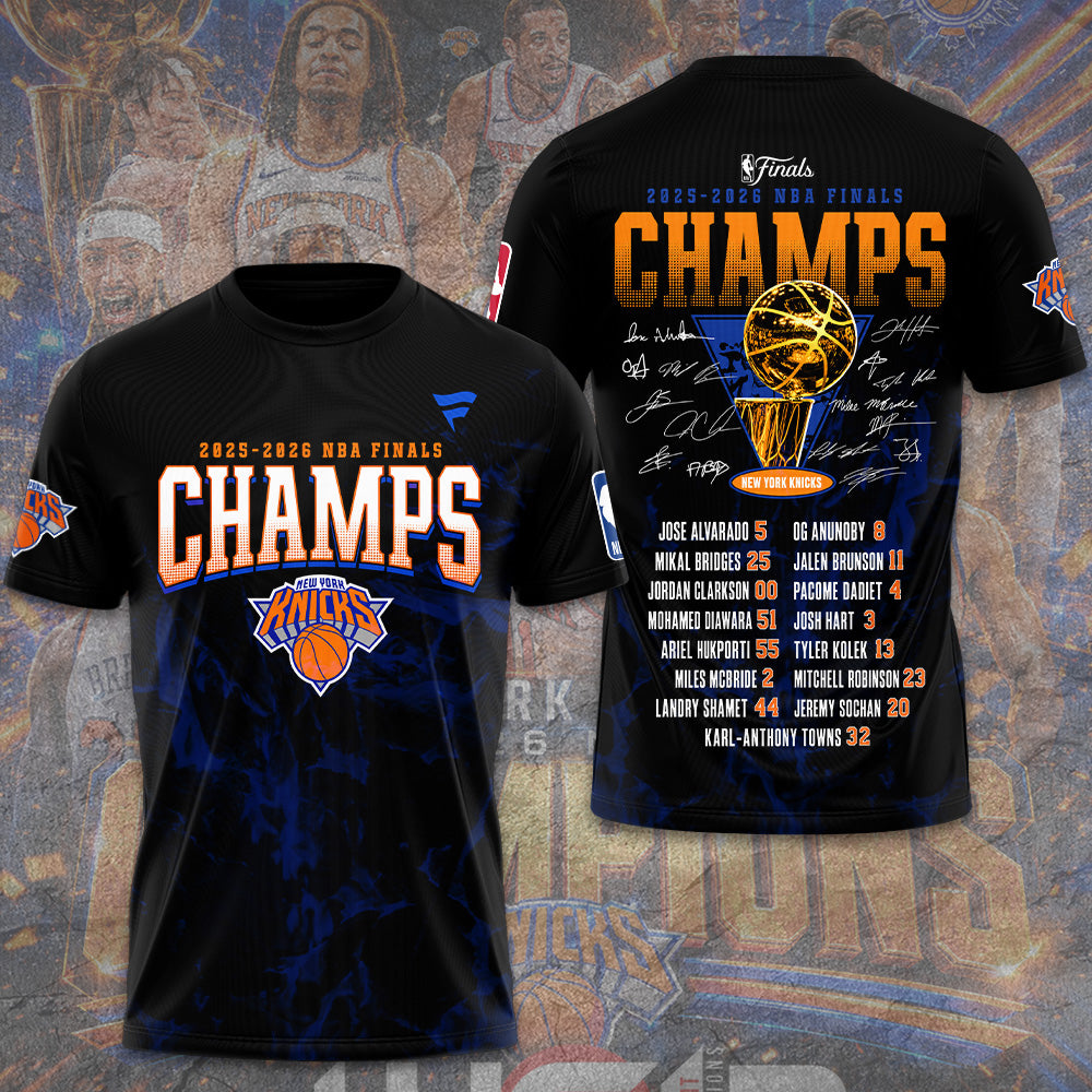 New York Knicks 2026 NBA Champions 3D Apparel – GNE7178
