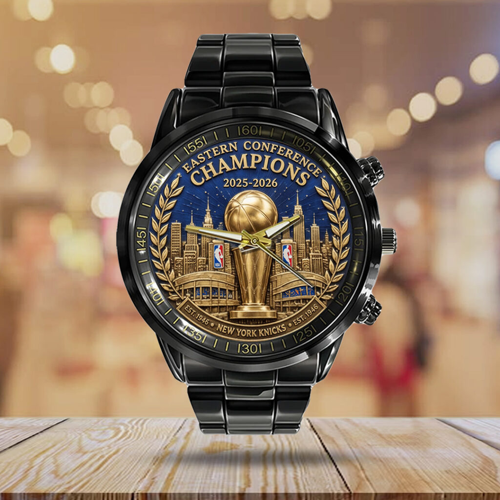 New York Knicks NBA Eastern Conference Champions 2026 Black Stainless Steel Watch - TANTN23201