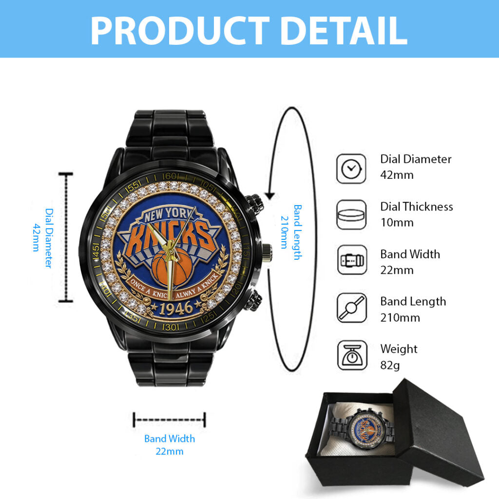 New York Knicks NBA Eastern Conference Champions 2026 Black Stainless Steel Watch - TANTN23199