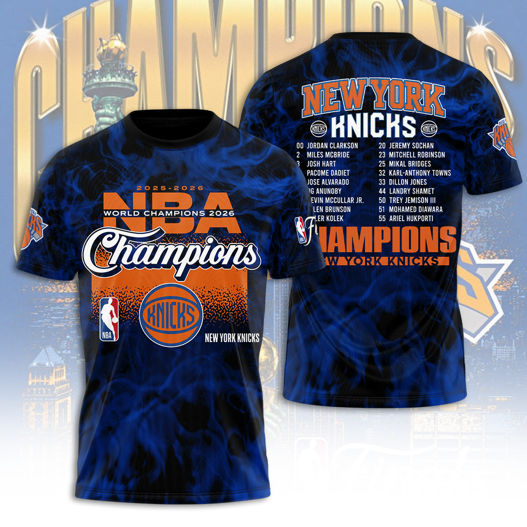 New York Knicks NBA Finals Champions 2026 3D Apparel –  TANTN24151