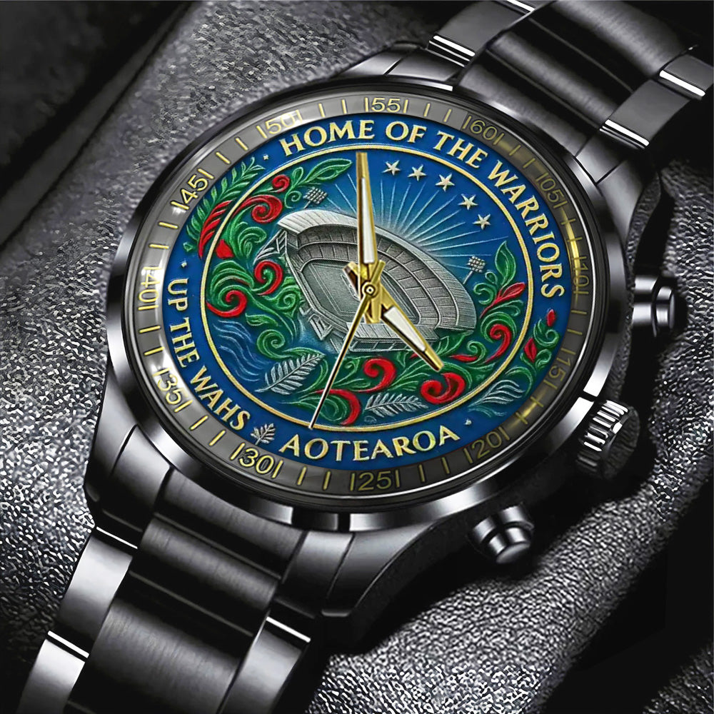 New Zealand Warriors 30th Anniversary Black Stainless Steel Watch - TANTN17878