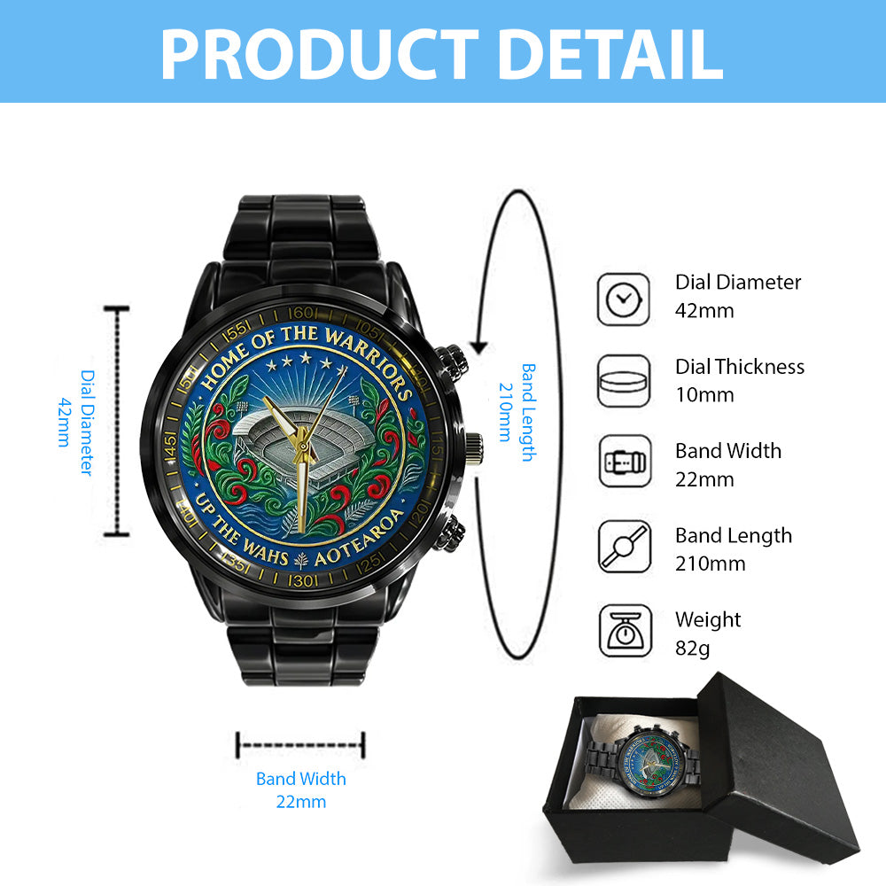 New Zealand Warriors 30th Anniversary Black Stainless Steel Watch - TANTN17878