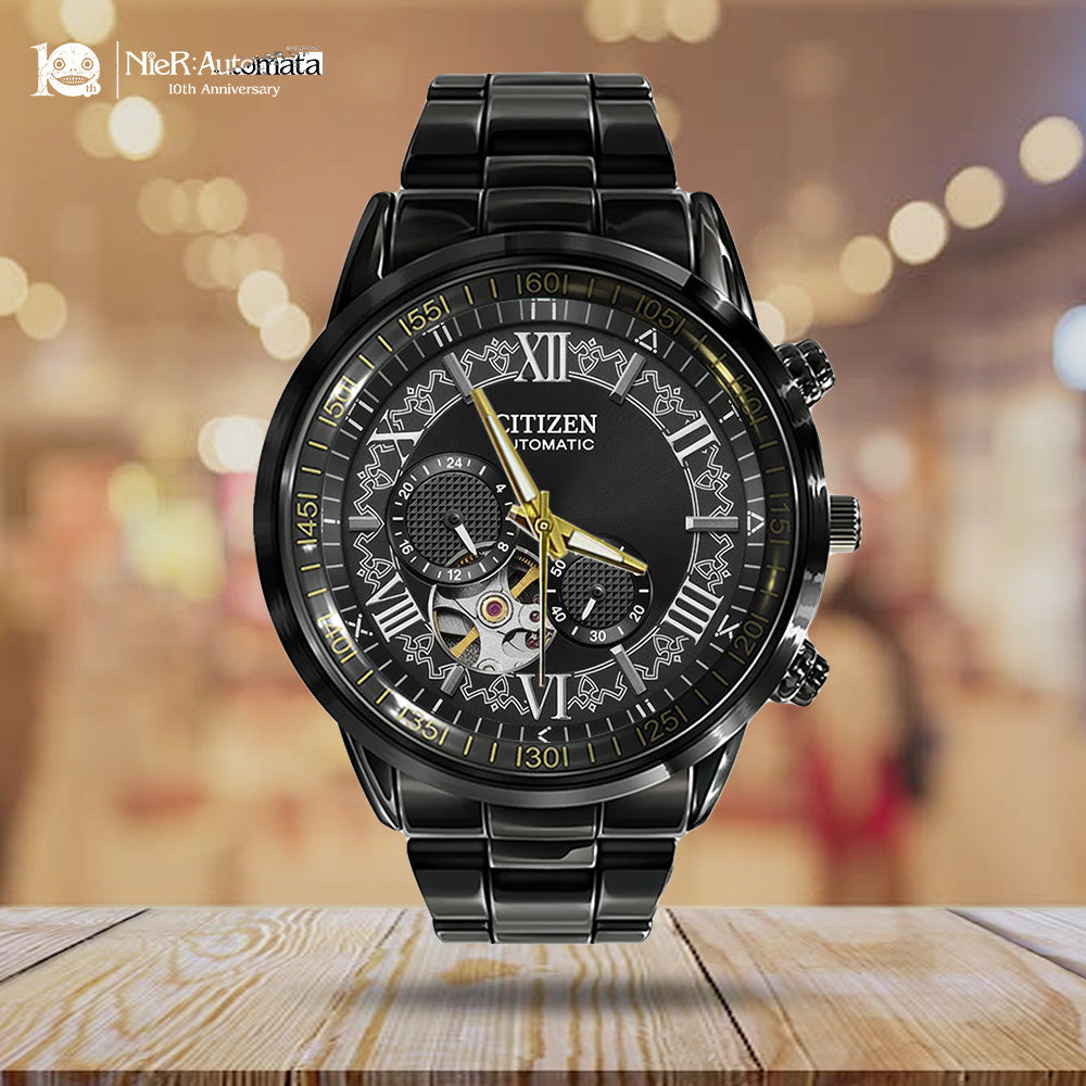 Nier: Automata 10th Anniversary Black Stainless Steel Watch - GNE7473