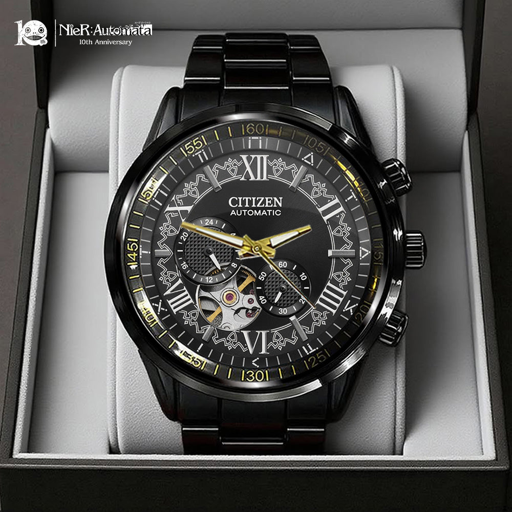 Nier: Automata 10th Anniversary Black Stainless Steel Watch - GNE7473