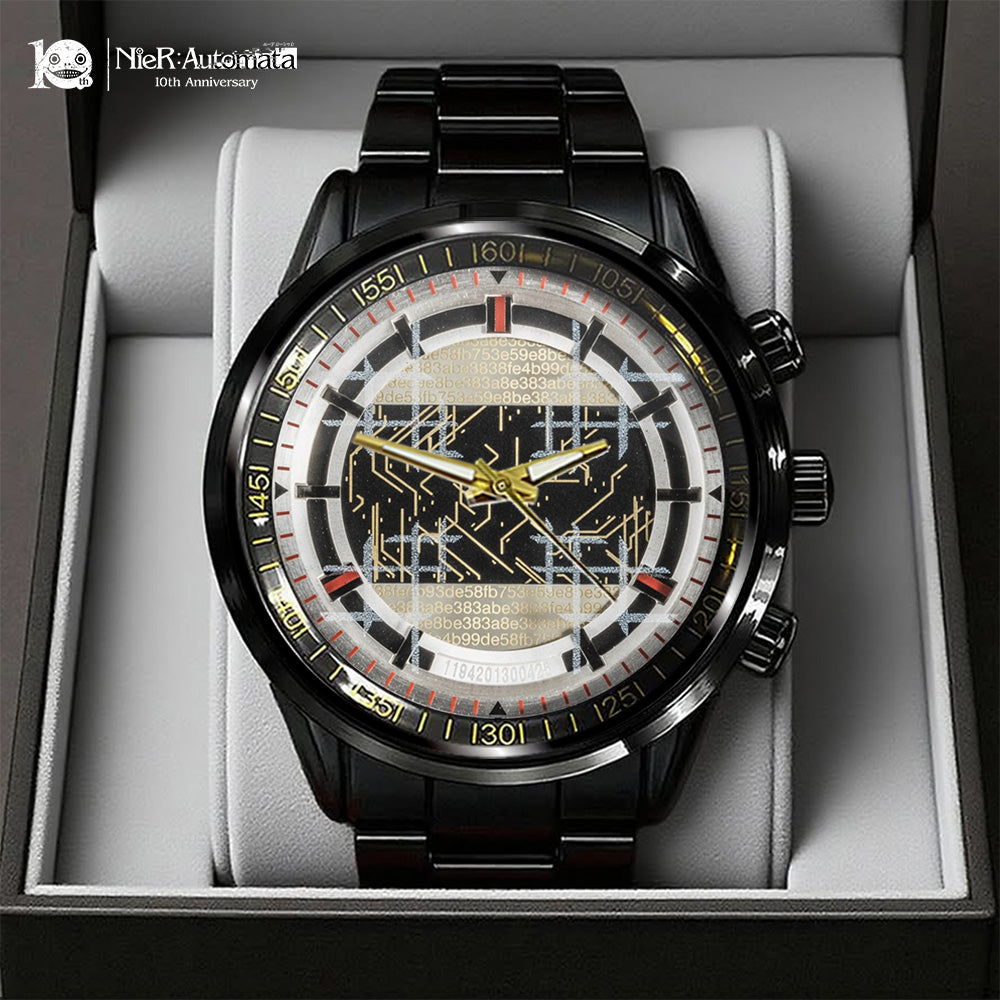 Nier: Automata 10th Anniversary Black Stainless Steel Watch - GNE7477