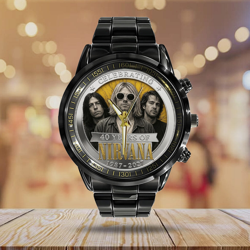 Nirvana 40th Anniversary Black Stainless Steel Watch - TANTN24642