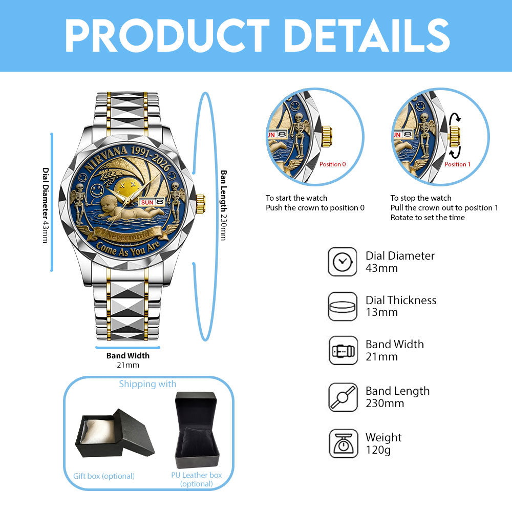 Nirvana x Nevermind 35th Anniversary Alloy Luxury Quartz Watch - TANTN20048