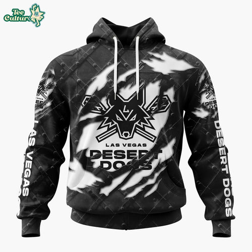Nll Las Vegas Desert Dogs Special Black Metal Design Hoodie