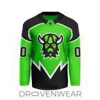 Nll Saskatchewan Rush Personalized Green V-shaped Hockey Jersey Design