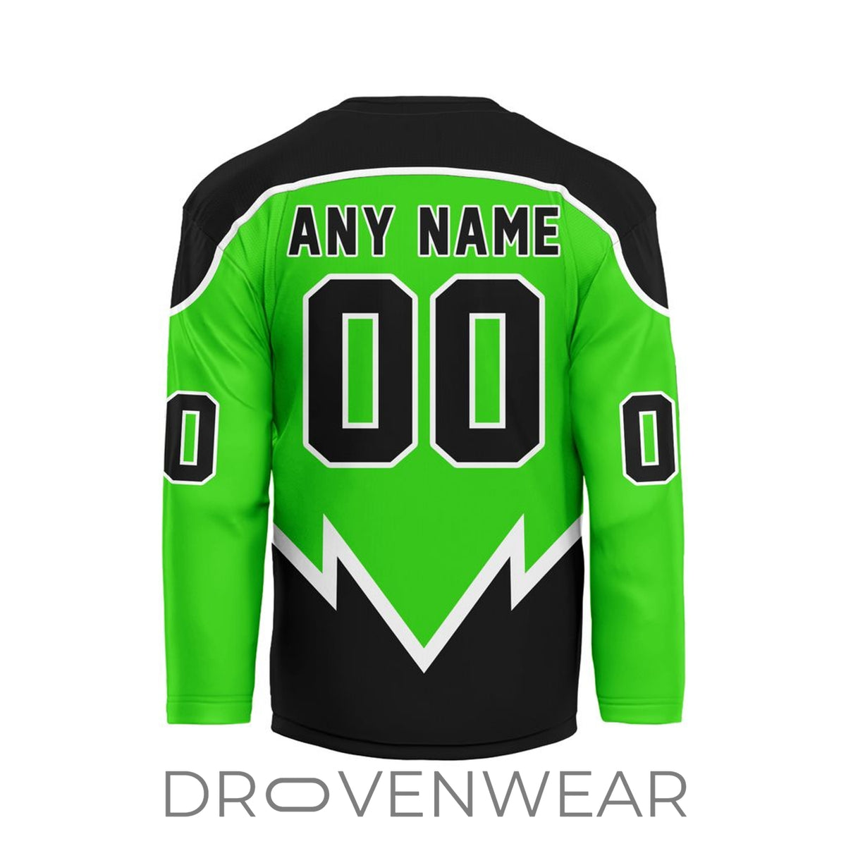 Nll Saskatchewan Rush Personalized Green V-shaped Hockey Jersey Design