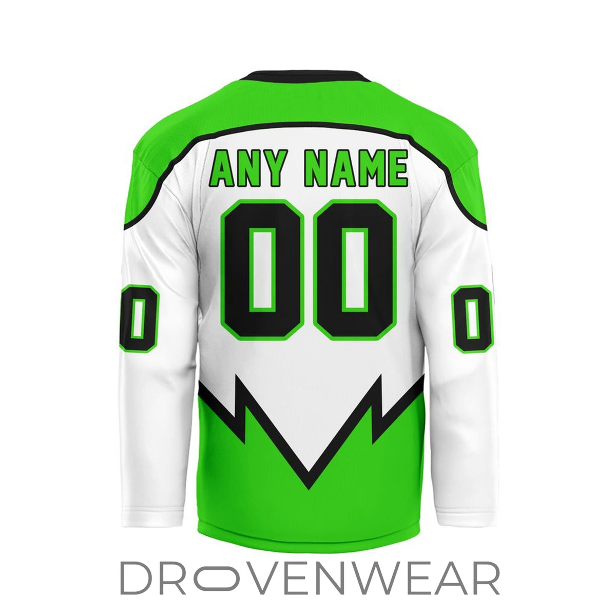 Nll Saskatchewan Rush Personalized White V-shaped Hockey Jersey Design