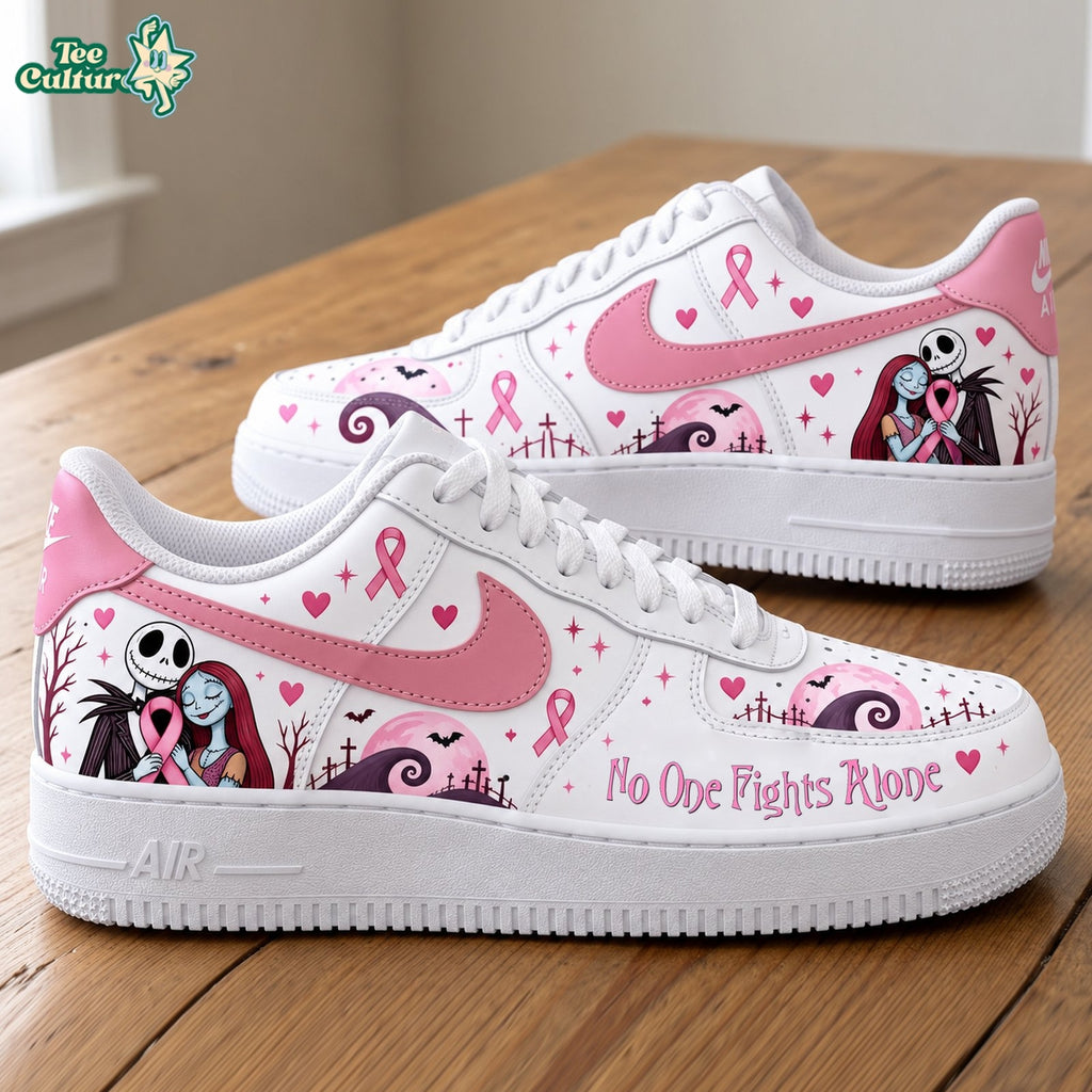 No One Fights Alone – Breast Cancer Awareness Sneakers