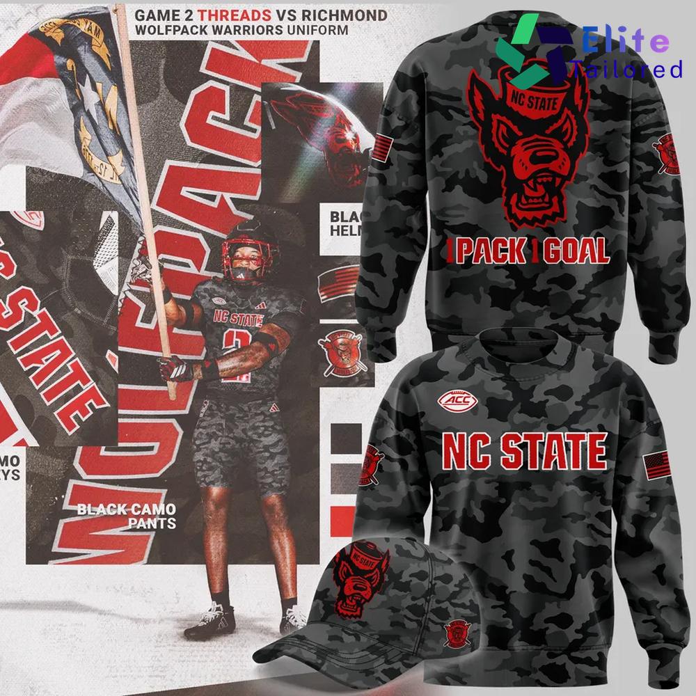 North Carolina State Wolfpack 2026 Black Camo Sweatshirt