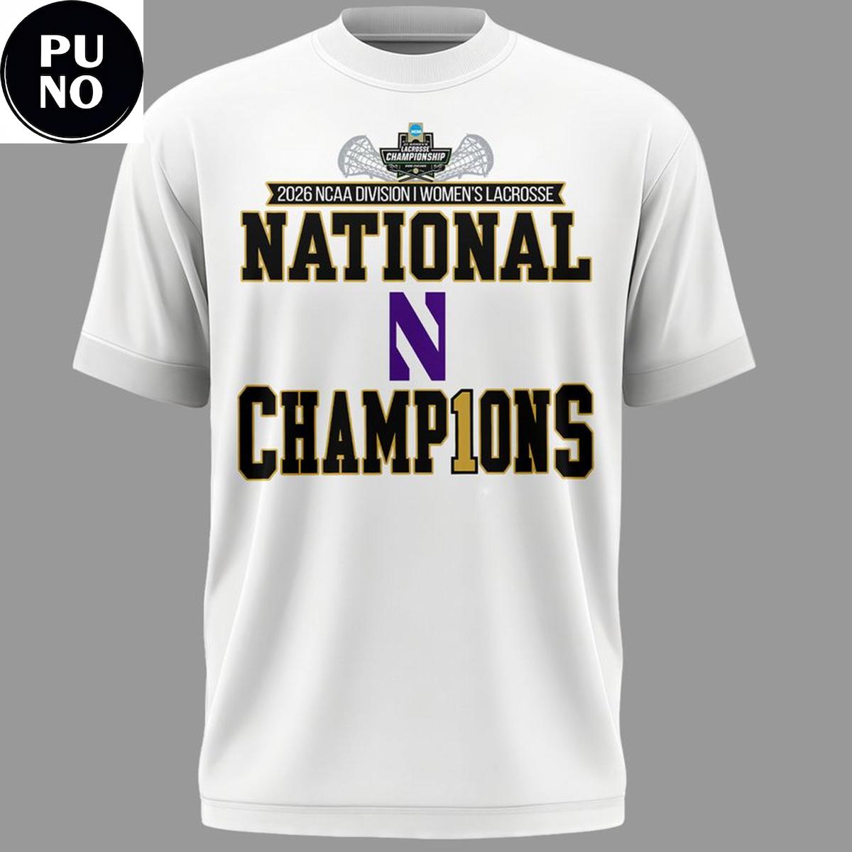 Northwestern Wildcats 2026 NCAA Women's Lacrosse National Champions T-shirt