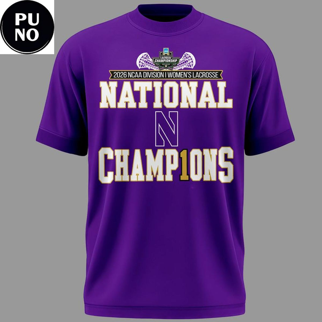Northwestern Wildcats 2026 NCAA Women's Lacrosse National Champions T-shirt