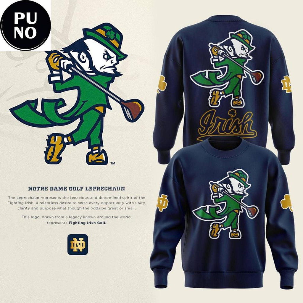 Notre Dame Fighting Irish 2026 Men's Golf Leprechaun Hoodie T-Shirt
