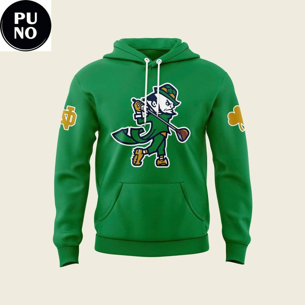 Notre Dame Fighting Irish 2026 Men's Golf Leprechaun Hoodie T-Shirt