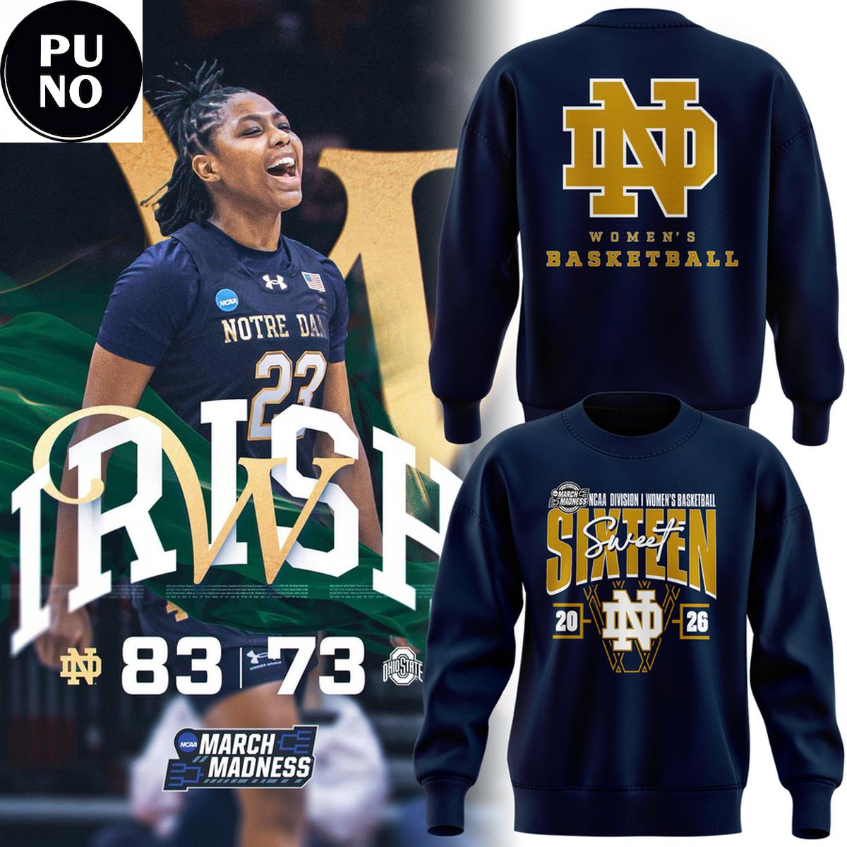 Notre Dame Fighting Irish 2026 NCAA Women's Basketball Tournament March Madness Hoodie Shirt