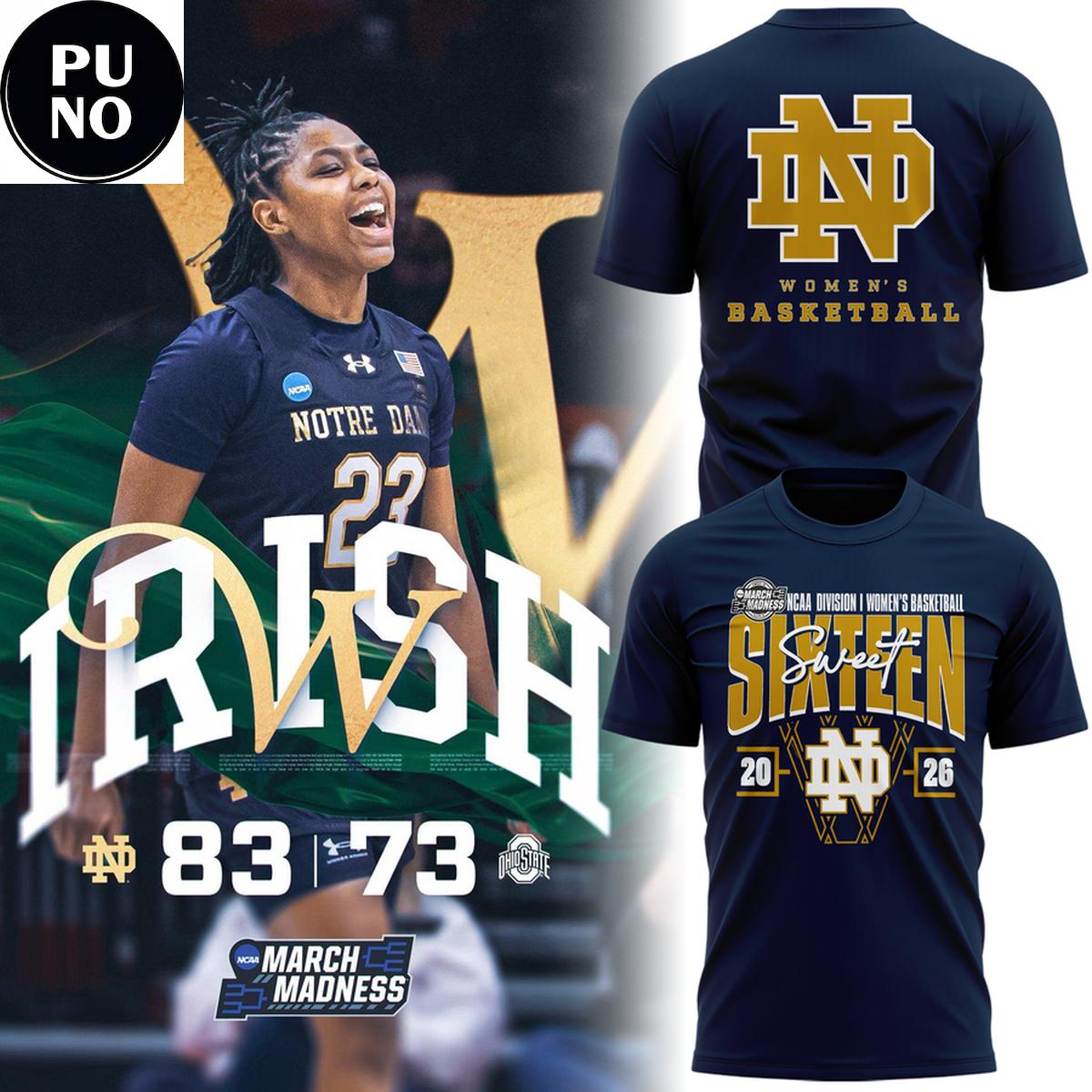 Notre Dame Fighting Irish 2026 NCAA Women's Basketball Tournament March Madness Hoodie Shirt