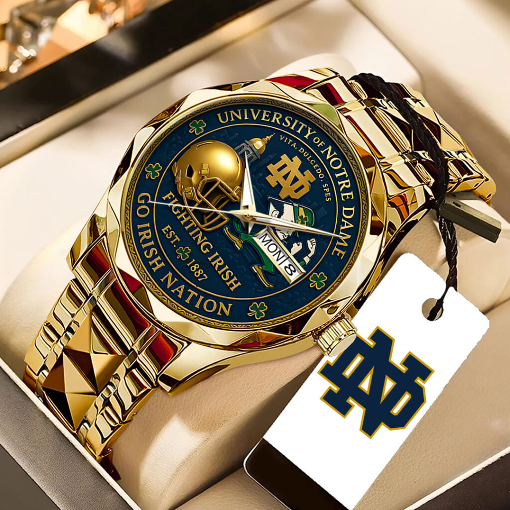 Notre Dame Fighting Irish Football 138th Anniversary 2025 Alloy Luxury Quartz Watch - TANTN16196