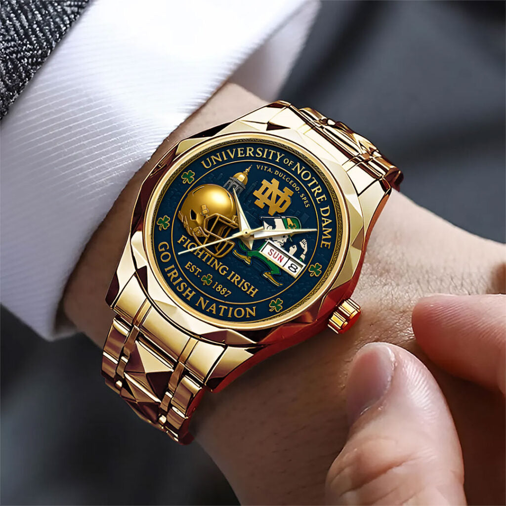 Notre Dame Fighting Irish Football 138th Anniversary 2025 Alloy Luxury Quartz Watch - TANTN16196