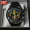 Personalized Notre Dame Fighting Irish Football 138th Anniversary 2025 Black Stainless Steel Watch - TANTN16199