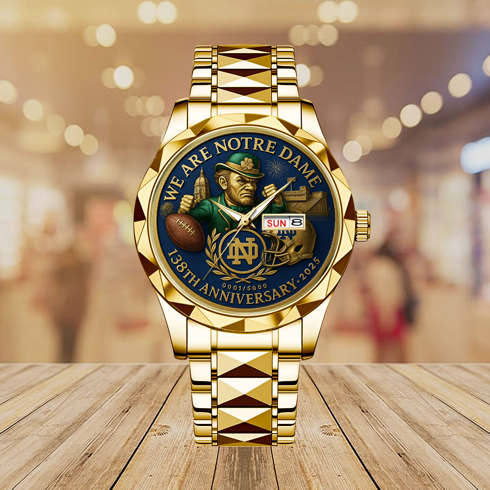 Notre Dame Fighting Irish Football 138th Anniversary Alloy Luxury Quartz Watch - MAITM12912
