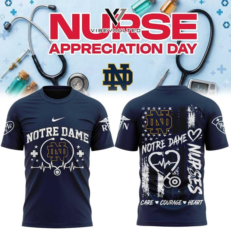 Notre Dame Football Nurse Appreciation Day Tee Shirt