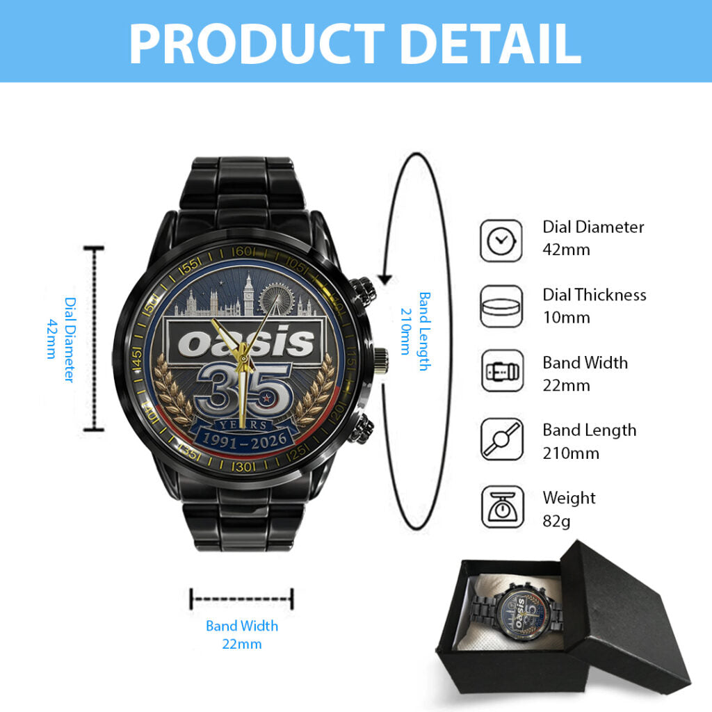 Oasis 35th Anniversary Black Stainless Steel Watch - TANTN24649
