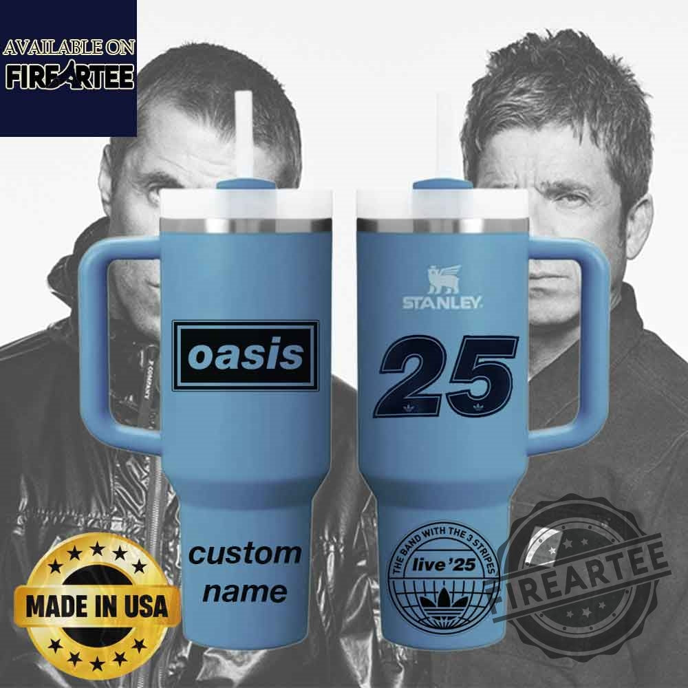 Oasis Live ’25 Stanley Tumbler Custom Name Blue Edition