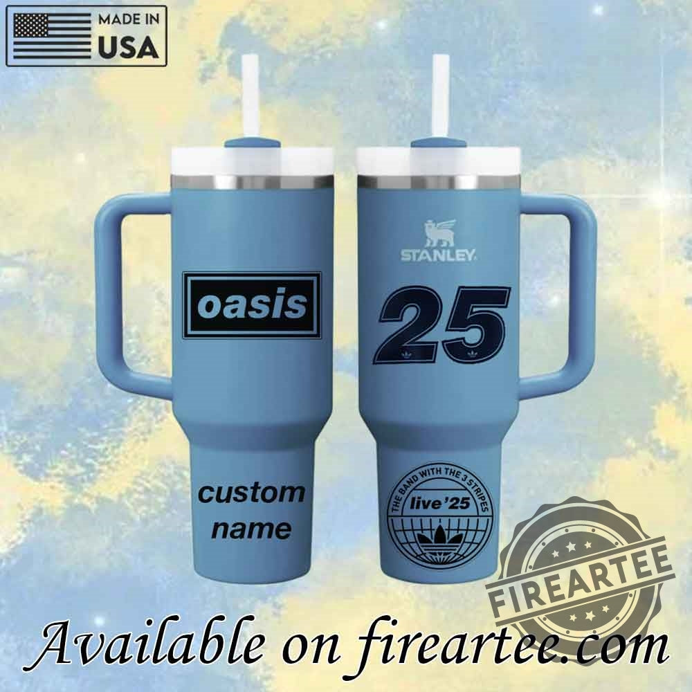 Oasis Live ’25 Stanley Tumbler Custom Name Blue Edition