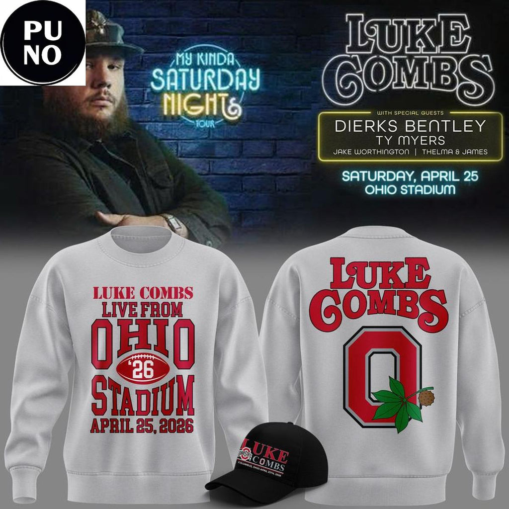 Ohio State Buckeyes x Luke Combs My Kinda Saturday Night Tour 2026 Hoodie Shirt
