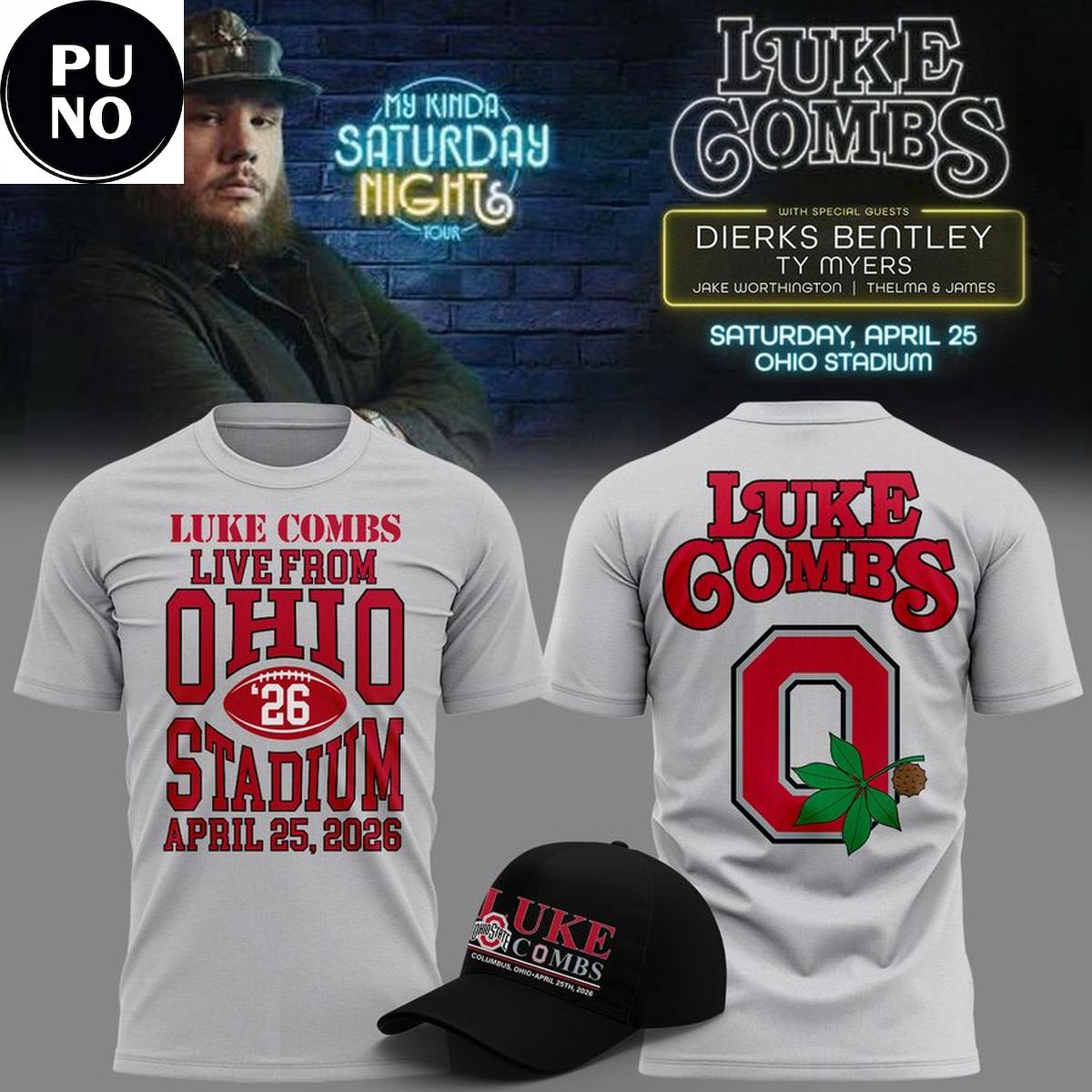 Ohio State Buckeyes x Luke Combs My Kinda Saturday Night Tour 2026 Hoodie Shirt
