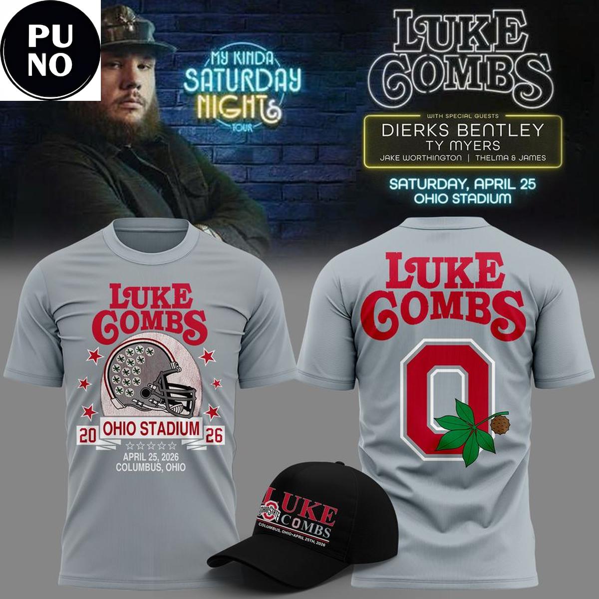 Ohio State Buckeyes x Luke Combs My Kinda Saturday Night Tour 2026 Hoodie Shirt