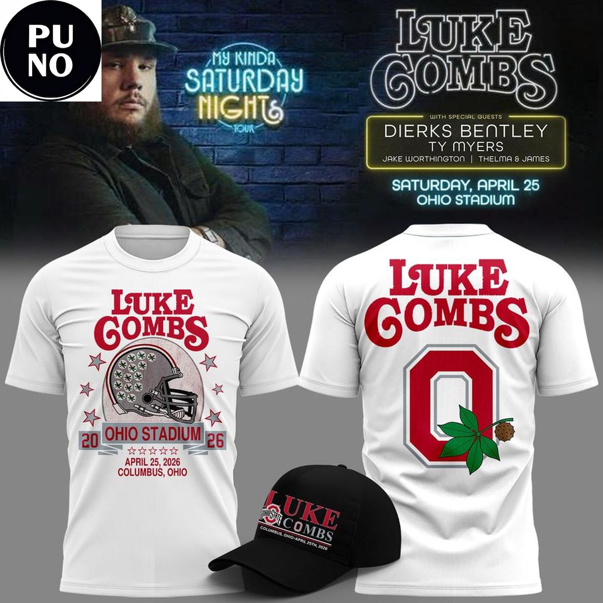 Ohio State Buckeyes x Luke Combs My Kinda Saturday Night Tour 2026 Hoodie Shirt