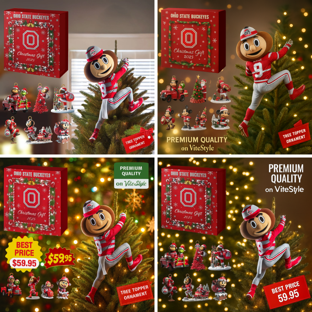 Ohio State Christmas Tree Topper Ornament