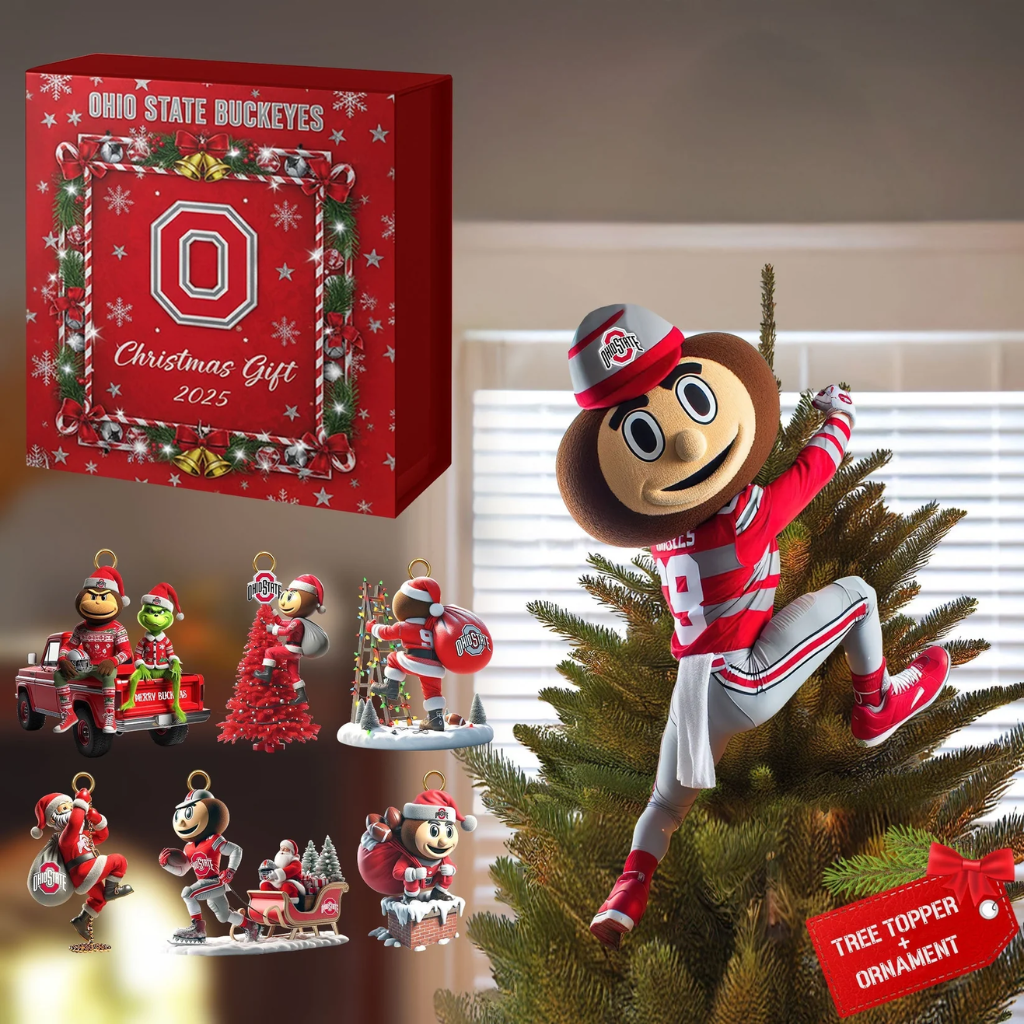 Ohio State Christmas Tree Topper Ornament
