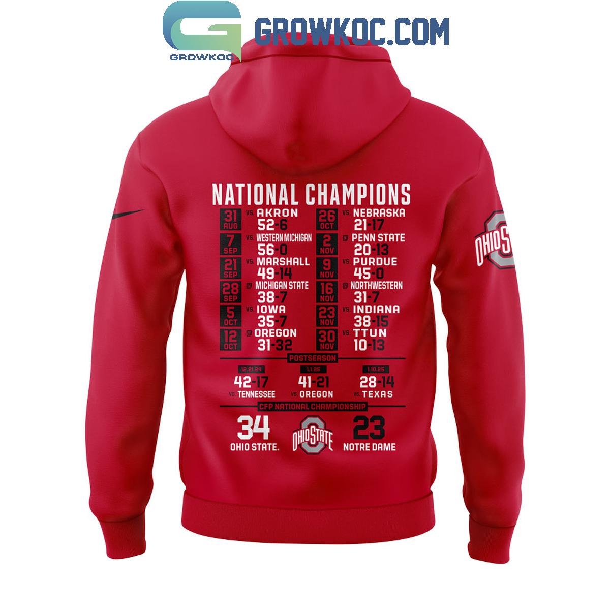 Ohio State Football 2024 College Football Playoff National Champions Hoodie T Shirt