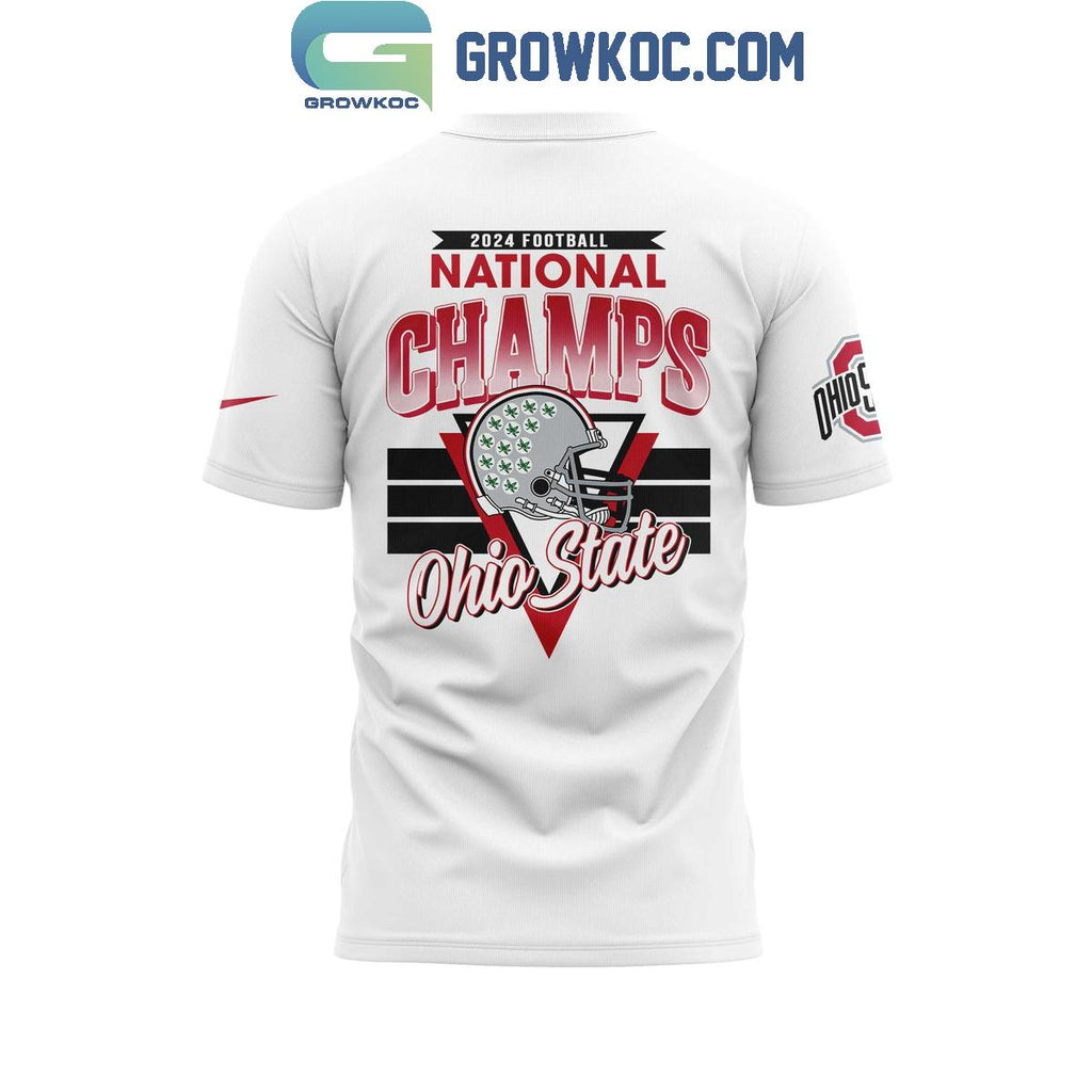 Ohio State Football 2024 College Football Playoff National Champions White Hoodie T Shirt