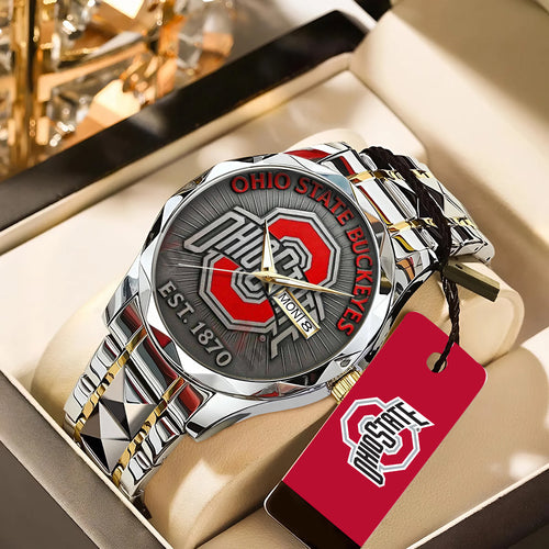 Ohio State Buckeyes Football Alloy Luxury Quartz Watch - TANTN15606
