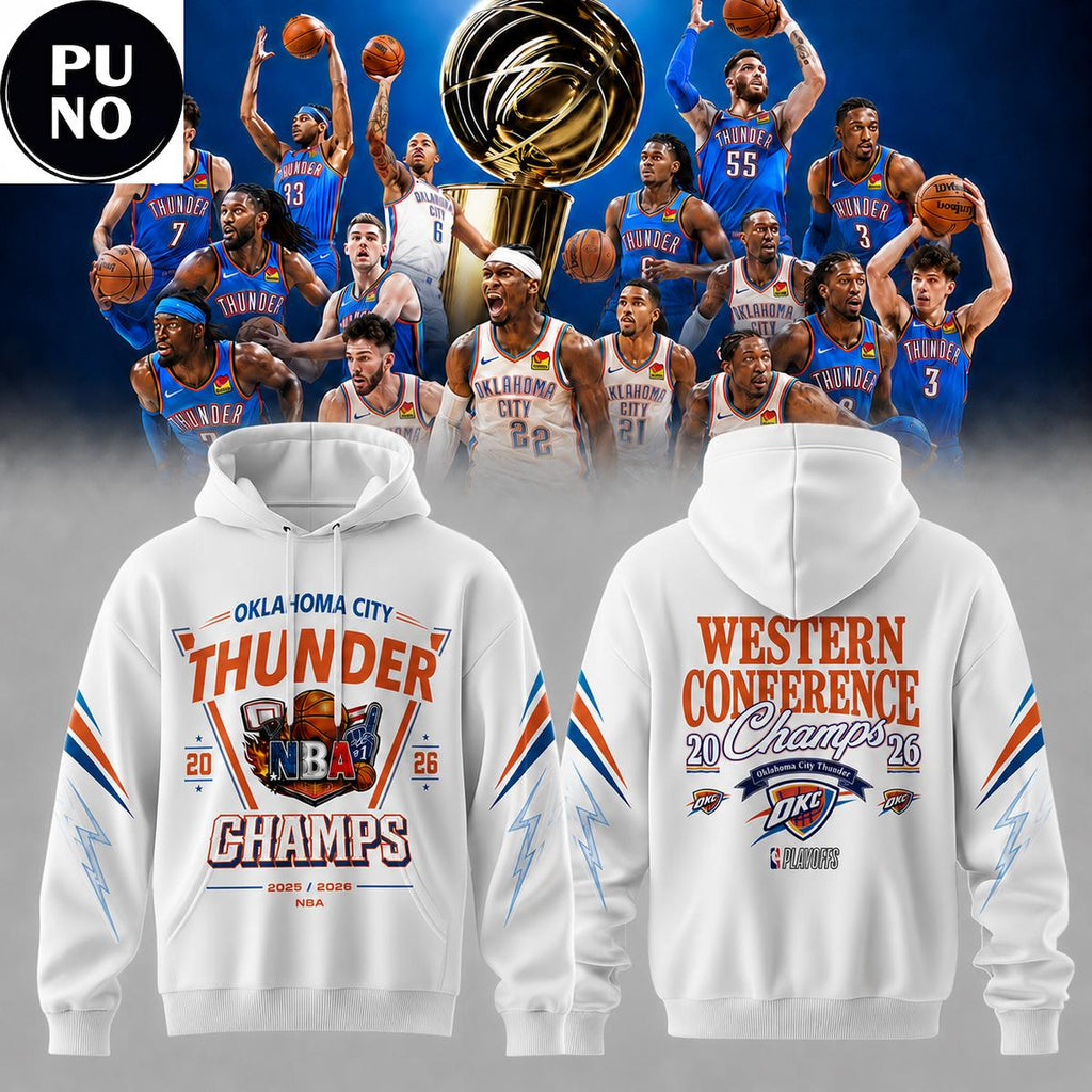 Oklahoma City Thunder 2026 Western Champions Hoodie T-Shirt