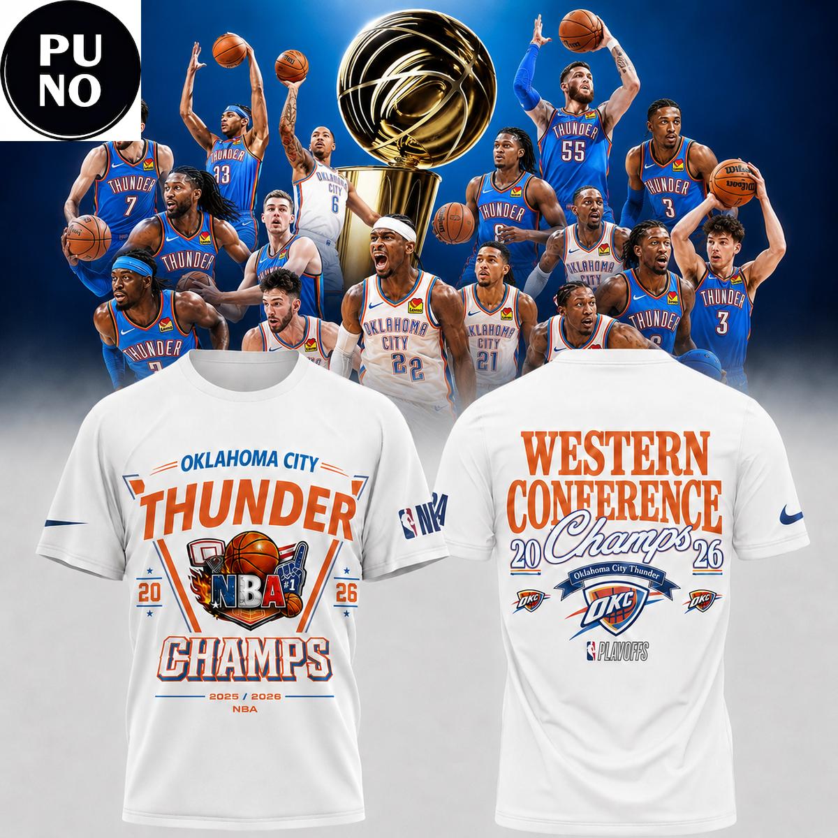 Oklahoma City Thunder 2026 Western Champions Hoodie T-Shirt