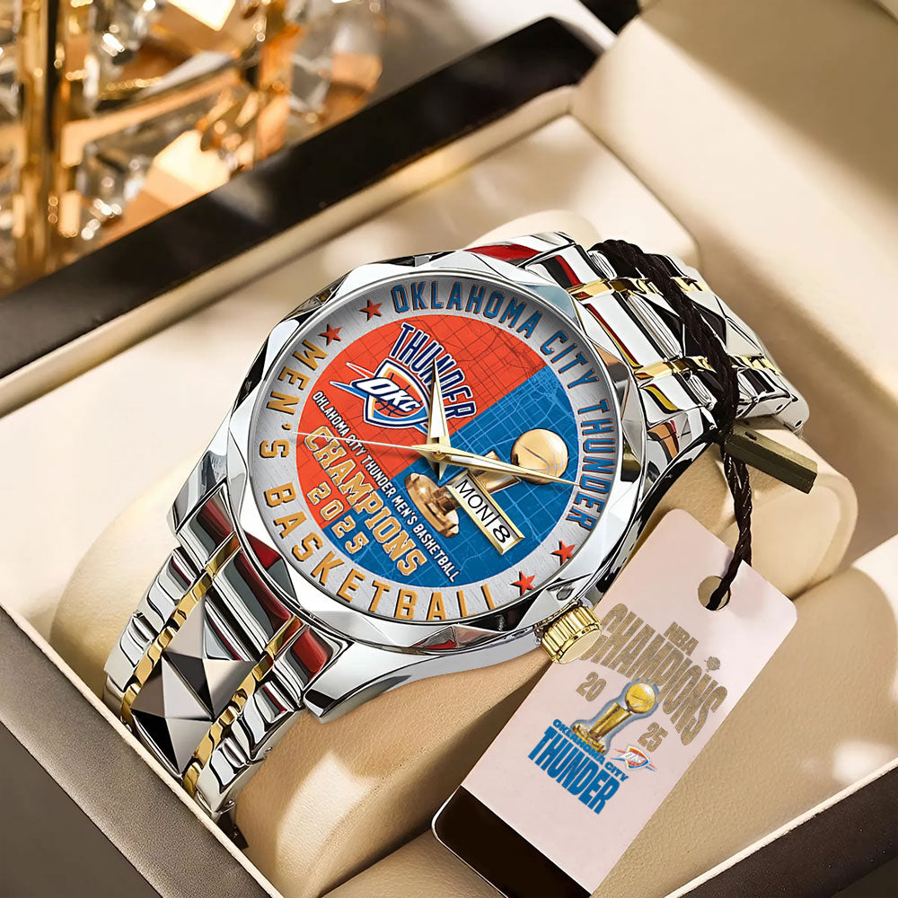 Oklahoma City Thunder 2025 NBA Champions Alloy Luxury Quartz Watch - TANTN 13911
