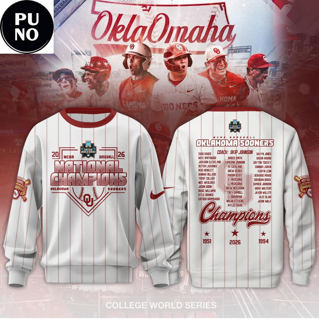 Oklahoma Sooners 2026 Baseball National Champions Finals Roster Hoodie T-Shirt