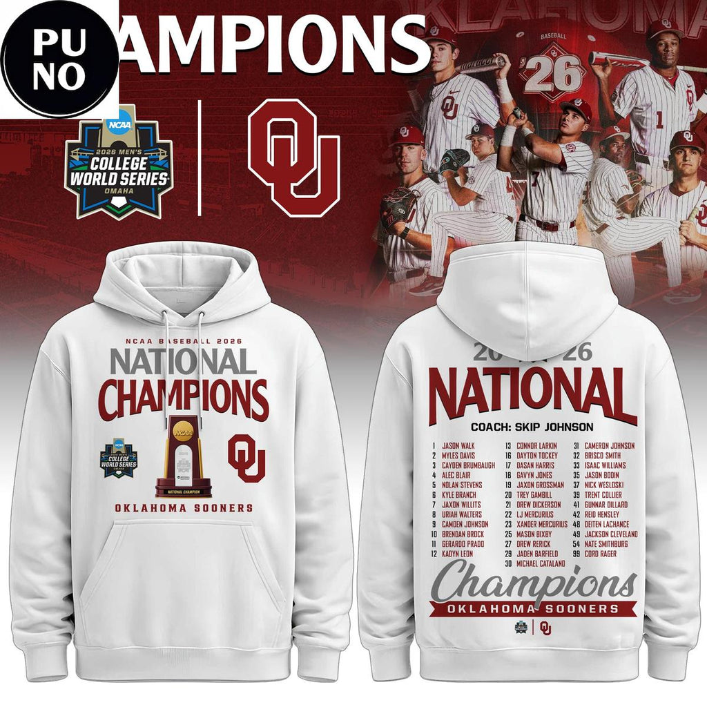 Oklahoma Sooners 2026 NCAA National Champions Roster Hoodie T-Shirt