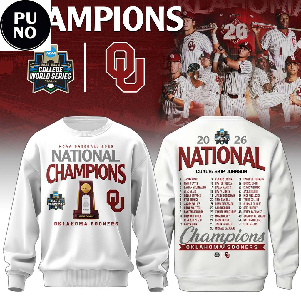 Oklahoma Sooners 2026 NCAA National Champions Roster Hoodie T-Shirt